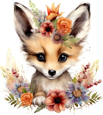 Sticker decorativ, Vulpe, Gri, 67 cm, 1351STK foto