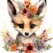 Sticker decorativ, Vulpe, Gri, 67 cm, 1351STK