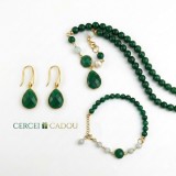 Cumpara ieftin Set Lilou din agat verde smarald