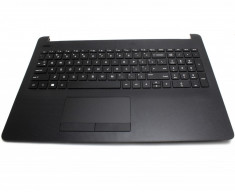 Tastatura Laptop Hp Neagra Layout UK-US Cu Palmrest Negru si TouchPad 255 G6 foto