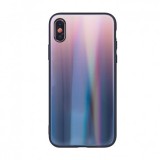 Husa Silicon Glass Aurora Samsung Galaxy A70 (A705) Maro/Negru