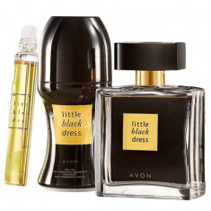 Apa de parfum Little Black Dress+mini parfum+deo-roll AVON foto