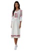 Rochie dama casual RL25 alb/roz , marimea 2XL, Bumbac