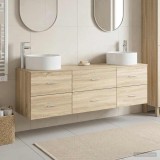 Cumpara ieftin Set dulap baie 3 buc. Stejar Sonoma 161,5 x 44,5 x 80 cm