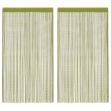 vidaXL Draperii cu franjuri, 2 buc., 140 x 250 cm, verde