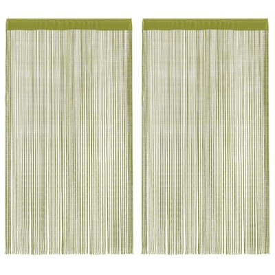 vidaXL Draperii cu franjuri, 2 buc., 140 x 250 cm, verde 132413 foto