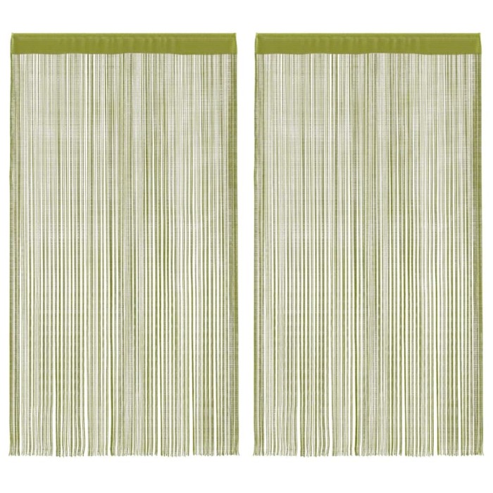 vidaXL Draperii cu franjuri, 2 buc., 140 x 250 cm, verde 132413