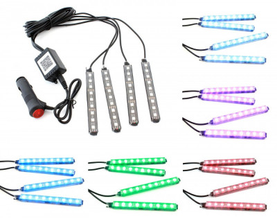 Lumini UnderCar LED - RGB pentru interior sau exterior cu Bluetooth - 12cm ZD65B FAVLine Selection foto