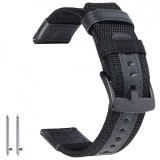 Curea textila, compatibila Samsung Galaxy Watch Active 2, telescoape Quick Release, Textile Black