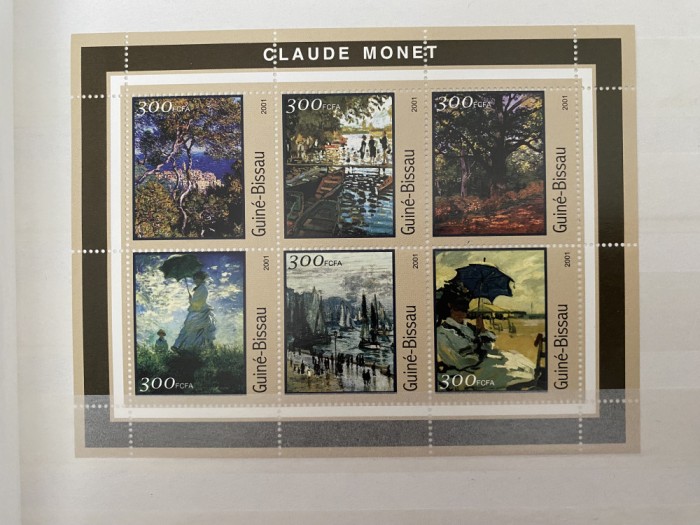 PC265 - Guineea-Bissau 2001 Pictura Claude Monet, Bloc MNH 6v