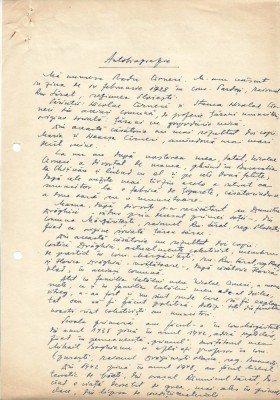 A3391N Autobiografie scrisă olograf și semnată de Radu C&amp;acirc;rneci, 1964, Bacău foto