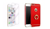 Pachet husa Apple iPhone 7, MyStyle Elegance Luxury 3in1 Ring Red, folie de sticla gratis