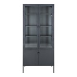 Cumpara ieftin Vitrină Brisbane, 4 uși de sticlă, oțel, negru 80x35x180 cm