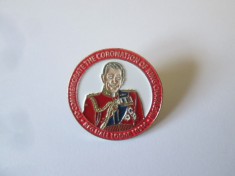 Insigna comemorativa colectie editie limitata incoronarea regelui Charles,25 mm foto