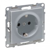 Priza schuko simpla 2P+T borne surub Legrand Suno aluminiu 721325