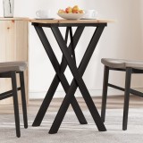 VidaXL Masă de bucătărie, cadru X, 50x50x75 cm lemn masiv pin și Oţel