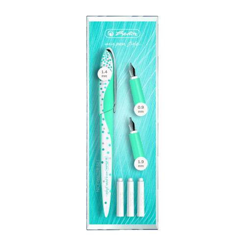 Stilou my.pen style caligrafie+3 penite, dimensiune 0,9/1,4/1,9, frozen glam -