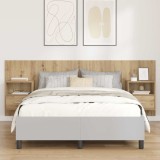 vidaXL Tăblie cu Noptieră cu raft 3 pcs Stejar Artizanal Lemn compozit 3415961