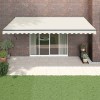Copertină retractabilă automată, crem, 5x3 m