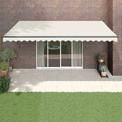 vidaXL Copertină retractabilă automată, crem, 5x3 m 3154505 foto