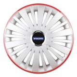 Cumpara ieftin Set 4 Capace Roti Autohelix MSA&reg;, potrivite jantelor de R16, pentru Volvo, model falcon argintiu cu rama rosie