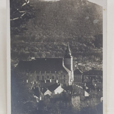 BRASOV , VEDERE SPRE BISERICA NEAGRA , FOTOGRAFIE TIP CARTE POSTALA , INTERBELICA