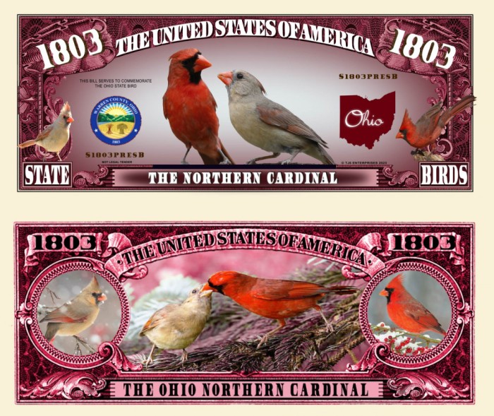 !!! SUA = FANTASY NOTE (TJ6) = OHIO , THE OHIO NORTHERN CARDINAL - 2023 - UNC