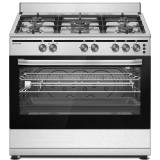 Aragaz clasic 5 arzatoare gaz, cuptor gaz, 90x60 cm, Studio Casa, GRAND CUCINA GC90 New, Inox, Grill, WOK, Rotisor, clasa energetica A, Gratare Fonta