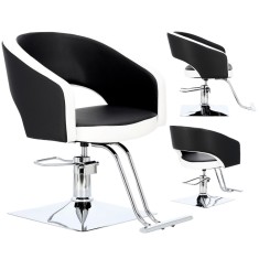 Scaun de coafat Greta hidraulic rotativ pentru salonul de coafură Suport cromat scaun de coafor