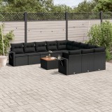 Gossi set canapele de gradina, 12 piese, cu perne, negru, poliratan