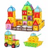Set constructii magnetic, 130 piese, constructie 3D castel, masinuta, varsta 6+, ProCart