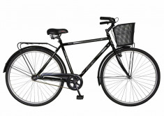 Bicicleta City 28 FIVE Speed cadru otel culoare negru alb foto