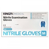 Cutie 100x Manusi Nitril, Kingfa, Medicale, de Unica Folosinta, Texturate, Nepudrate, Albastre, Mari