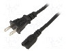 Cablu alimentare AC, 1.8m, 2 fire, culoare negru, IEC C7 mama, NEMA 1-15 (B) mufa, SUNNY - C7J18