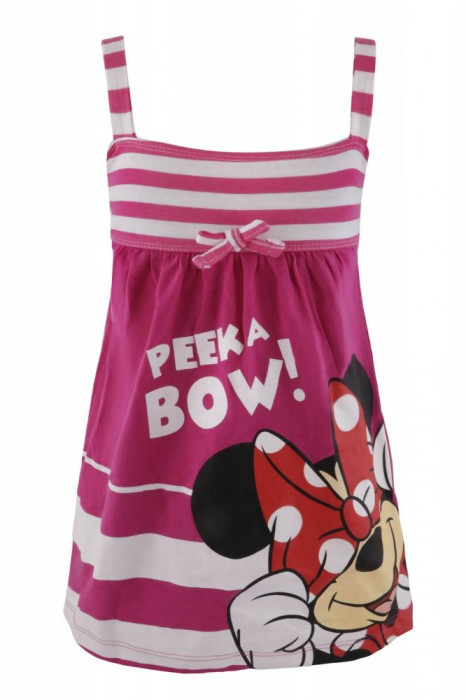 Rochie Minnie Mouse Disney, bumbac, Roz, pentru fetite