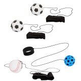 Cumpara ieftin Set 4 mingi elastice cu revenire automata, 2 model fotbal alb-negru, baseball alb-rosu si Space Moon Ball albastra, 66 mm, antistres pentru copii si a