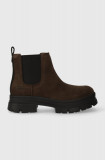 UGG botine din piele &icirc;ntoarsă W ASHTON CHELSEA femei, culoarea maro, cu platforma, 1133893 DKEA