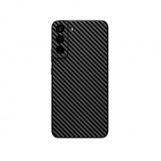 Set Folii Skin Acoperire 360 Compatibile cu Samsung Galaxy S22 Plus 2 Buc Wrap Skin Texture Carbon Black