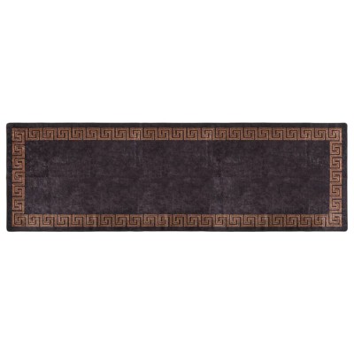 Gossi covor lavabil, negru si auriu, 80x300 cm, antiderapant foto