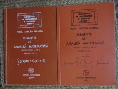 Elemente de analiza matematica pentru clasa XII-a 2 volume Mircea Ganga