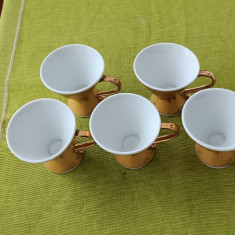 Portelan japonez Yamasen Fine porcelain, lot de 5 cesti de cafea cu talpa