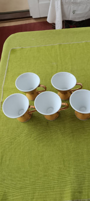 Portelan japonez Yamasen Fine porcelain, lot de 5 cesti de cafea cu talpa foto