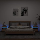 VidaXL Noptiere cu lumini LED, 2 buc., stejar sonoma, 40x39x48,5 cm