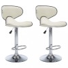 Scaune de bar, 2 buc., crem, piele ecologica