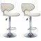 Scaune de bar, 2 buc., crem, piele ecologica