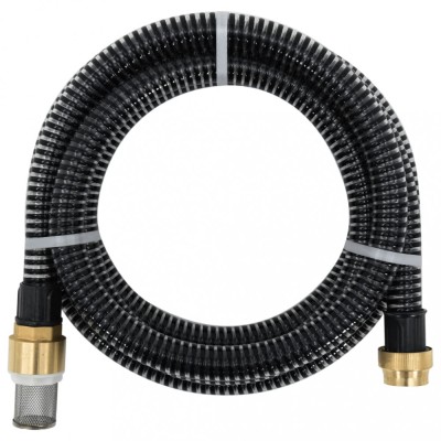 vidaXL Furtun de aspirație cu racorduri din alamă, negru 1,1&amp;quot; 10 m PVC foto