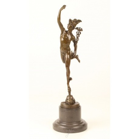 Mercur- statueta dn bronz pe un soclu din marmura SL-50