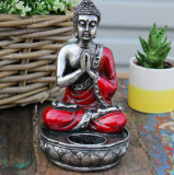 Sfeșnic suport lum&acirc;nare Buddha - Roșu - Mediu