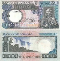 1973 ( 10 VI ) , 1,000 escudos ( P-108a ) - Angola - stare XF+ foto