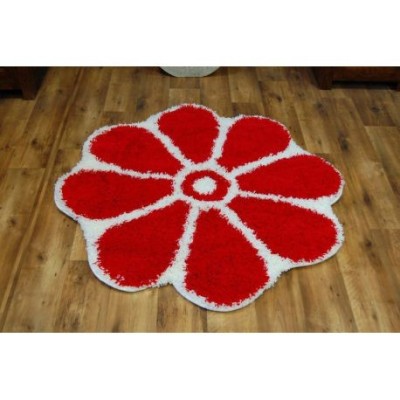 Covor Shaggy Gusto Floare C300 roșu, cerc 120 cm foto